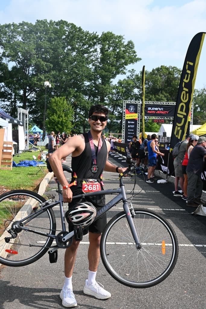 Finish area of the Supertri New Jersey triathlon