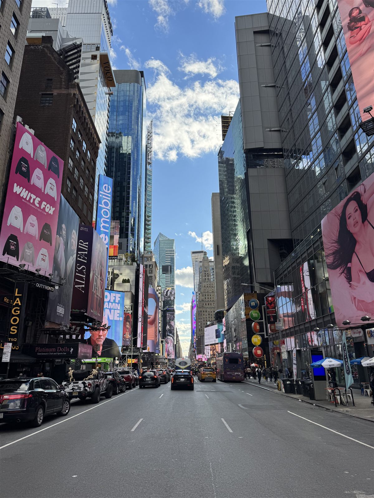 Times Square billboards and traffic